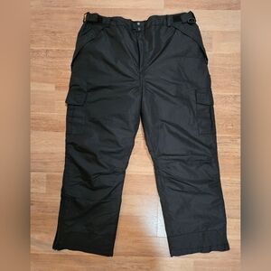 Men's M SWISS TECH Black Insulated Ski Snow Cargo Pants Size 2XL 44-46